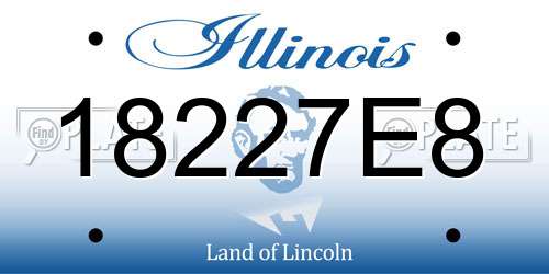 18227E8 Illinois License Plate