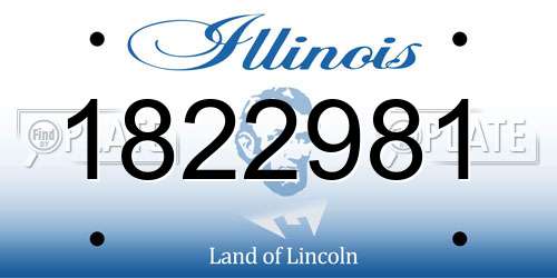 1822981 Illinois License Plate