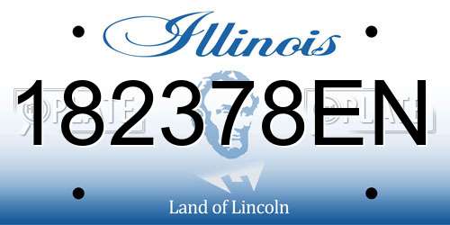 182378EN Illinois License Plate