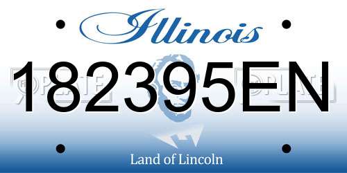 182395EN Illinois License Plate