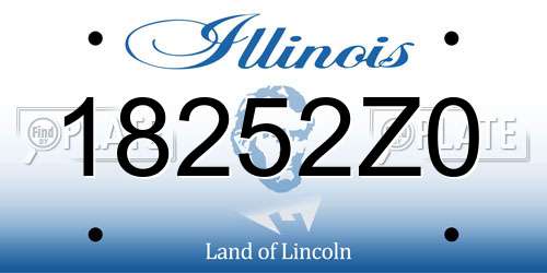 18252Z0 Illinois License Plate