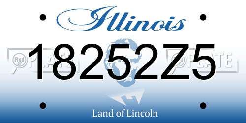 18252Z5 Illinois License Plate