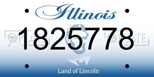1825778 Illinois License Plate