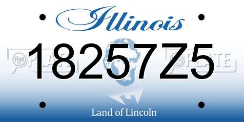 18257Z5 Illinois License Plate
