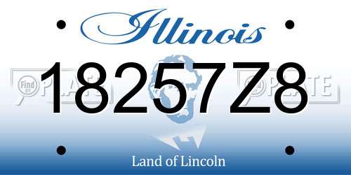 18257Z8 Illinois License Plate