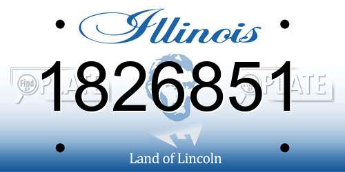 1826851 Illinois License Plate