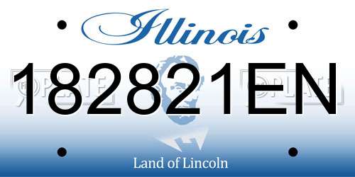 182821EN Illinois License Plate