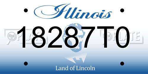 18287T0 Illinois License Plate