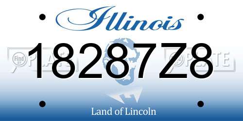 18287Z8 Illinois License Plate