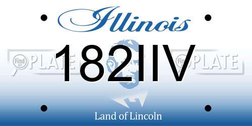 182IIV Illinois License Plate