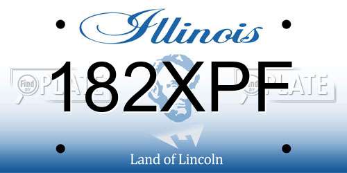 182XPF Illinois License Plate