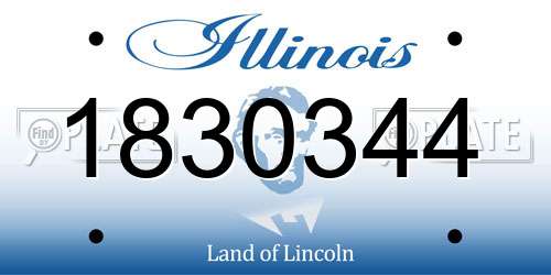 1830344 Illinois License Plate