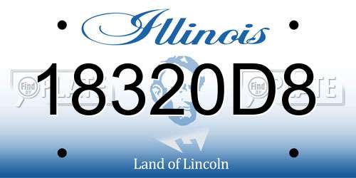 18320D8 Illinois License Plate