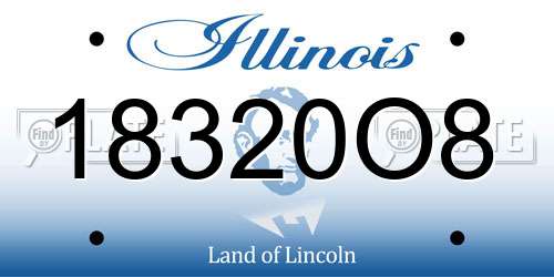 18320O8 Illinois License Plate