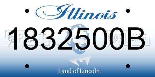 1832500B Illinois License Plate
