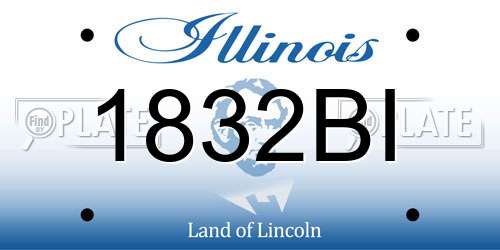 1832BI Illinois License Plate