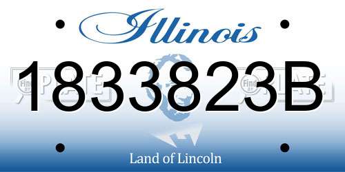 1833823B Illinois License Plate