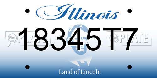 18345T7 Illinois License Plate