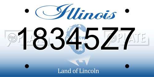 18345Z7 Illinois License Plate