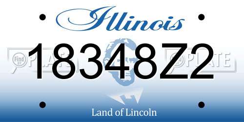 18348Z2 Illinois License Plate