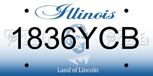 1836YCB Illinois License Plate