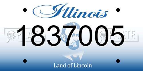 1837005 Illinois License Plate