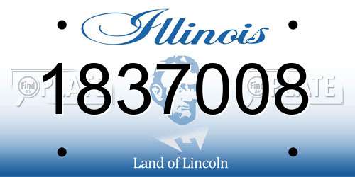 1837008 Illinois License Plate