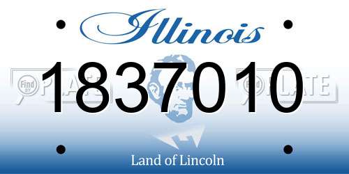 1837010 Illinois License Plate