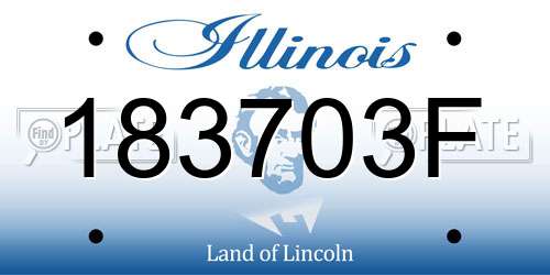 183703F Illinois License Plate