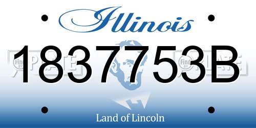 1837753B Illinois License Plate