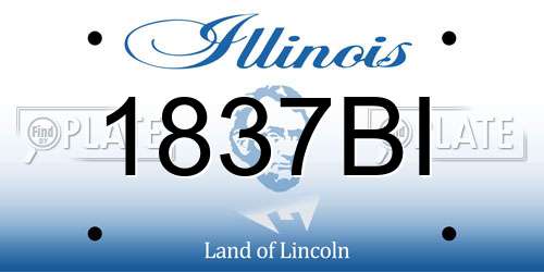 1837BI Illinois License Plate