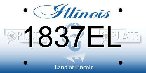 1837EL Illinois License Plate