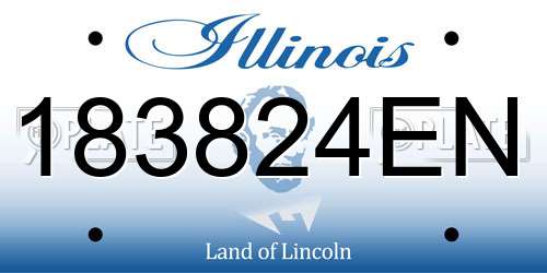 183824EN Illinois License Plate