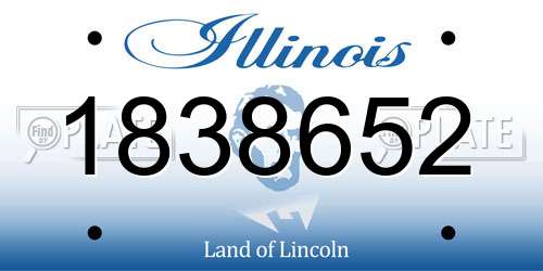 1838652 Illinois License Plate