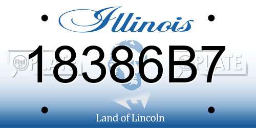18386B7 Illinois License Plate