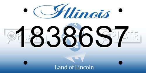 18386S7 Illinois License Plate