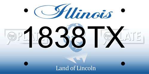 1838TX Illinois License Plate