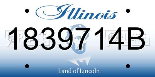 1839714B Illinois License Plate
