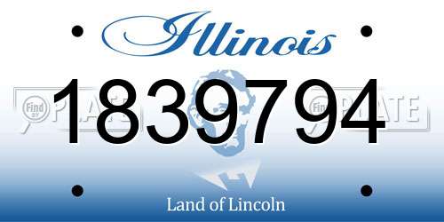 1839794 Illinois License Plate