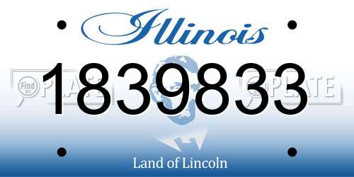 1839833 Illinois License Plate
