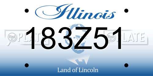 183Z51 Illinois License Plate