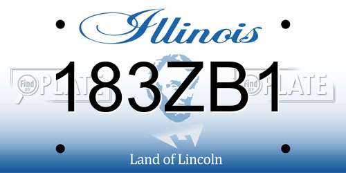 183ZB1 Illinois License Plate