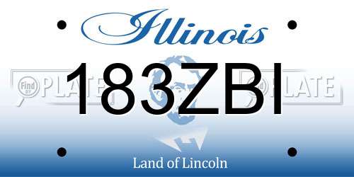183ZBI Illinois License Plate