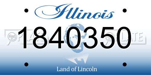 1840350 Illinois License Plate