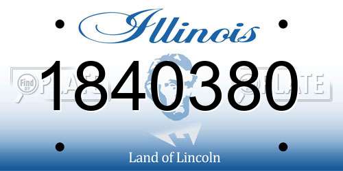 1840380 Illinois License Plate