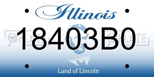 18403B0 Illinois License Plate
