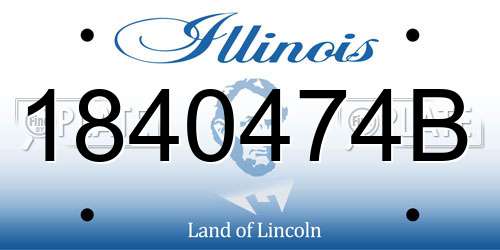 1840474B Illinois License Plate