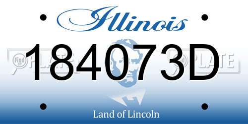 184073D Illinois License Plate