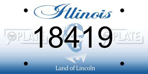 18419 Illinois License Plate