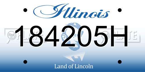 184205H Illinois License Plate